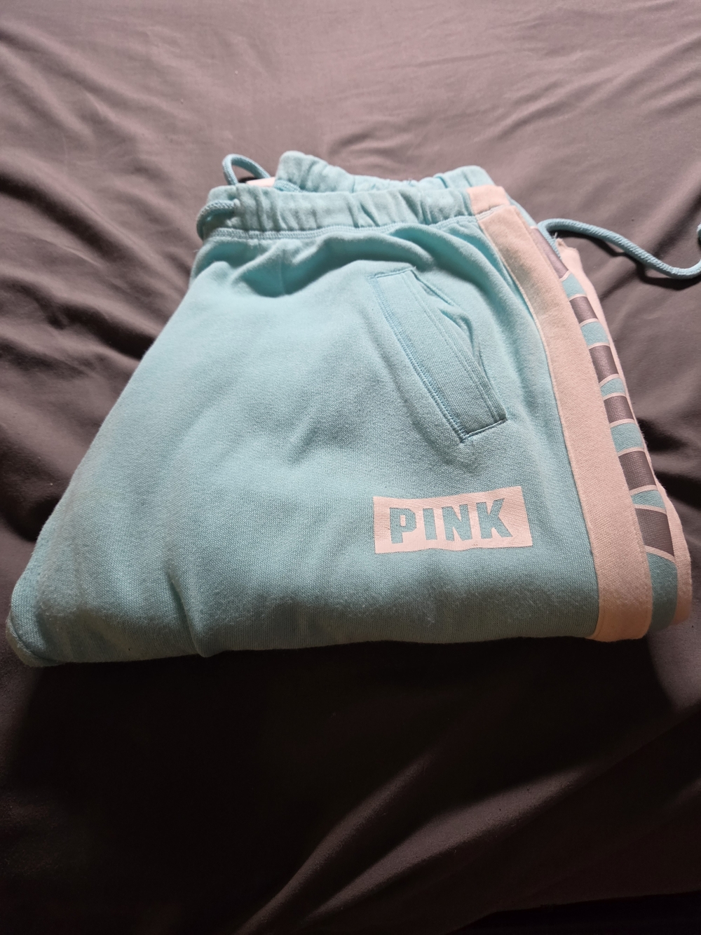 PINK Victoria's Secret Aqua Sweatpants with Pink Trim